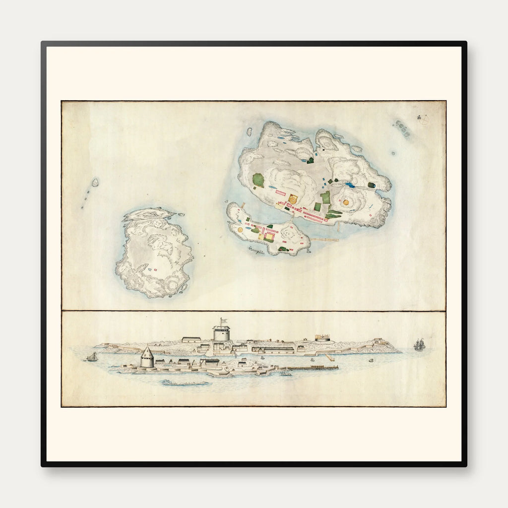 Christiansø 1740 - Militært topografisk kort – billede 1