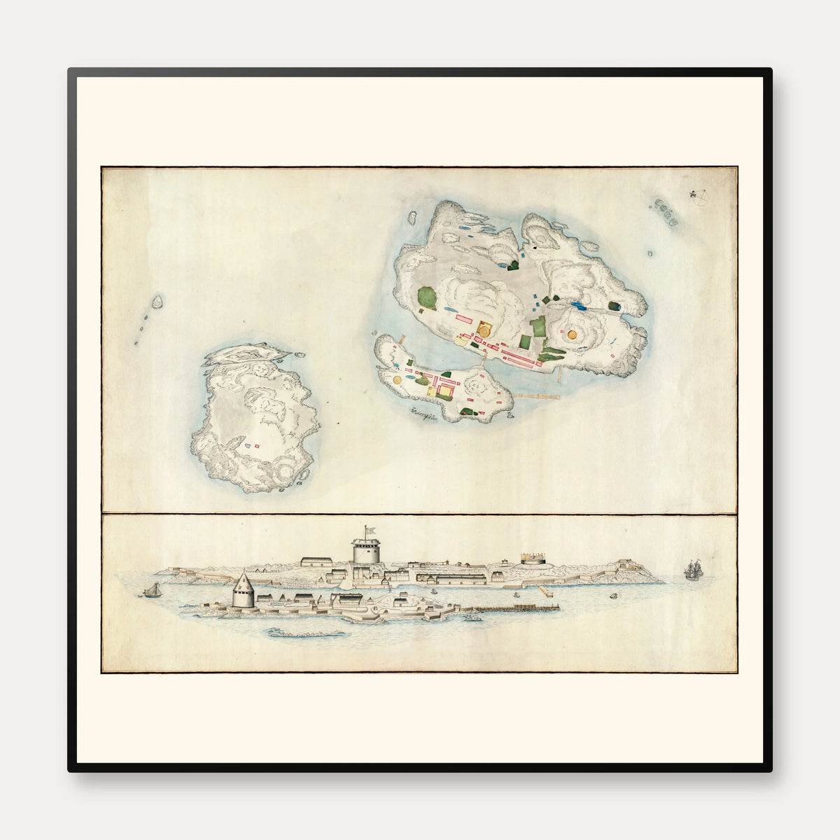 Christiansø 1740 - Militært topografisk kort – billede 1