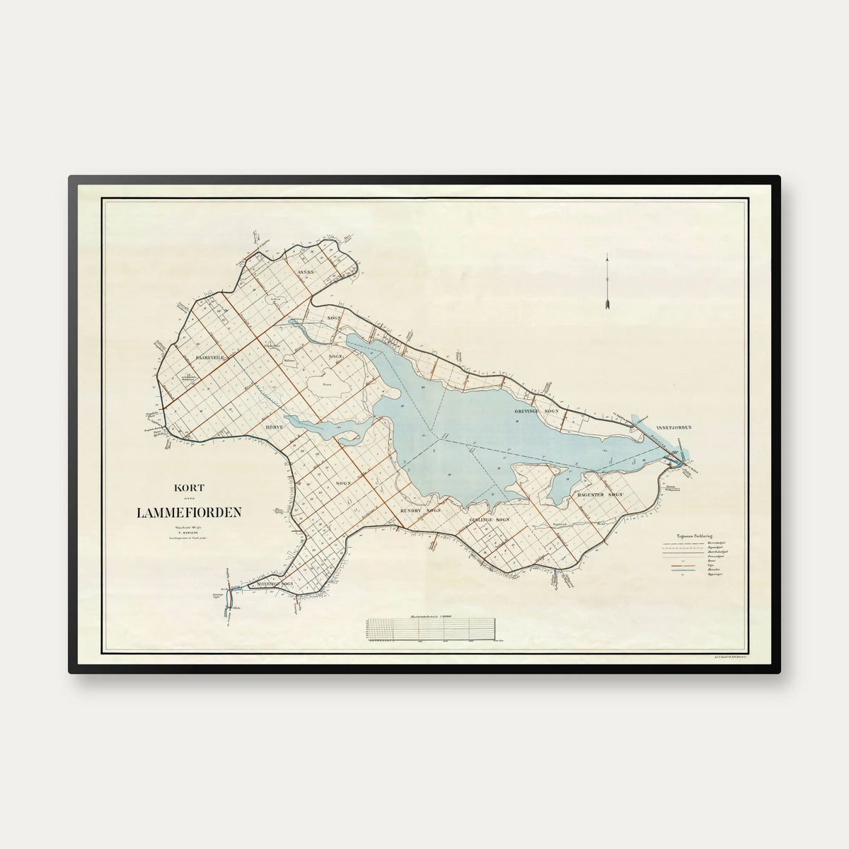 Lammefjorden 1889 - Historisk matrikelkort – billede 1