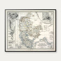 Danmark og kolonierne 1880 - Historisk landkort - 75×62 cm – billede 1