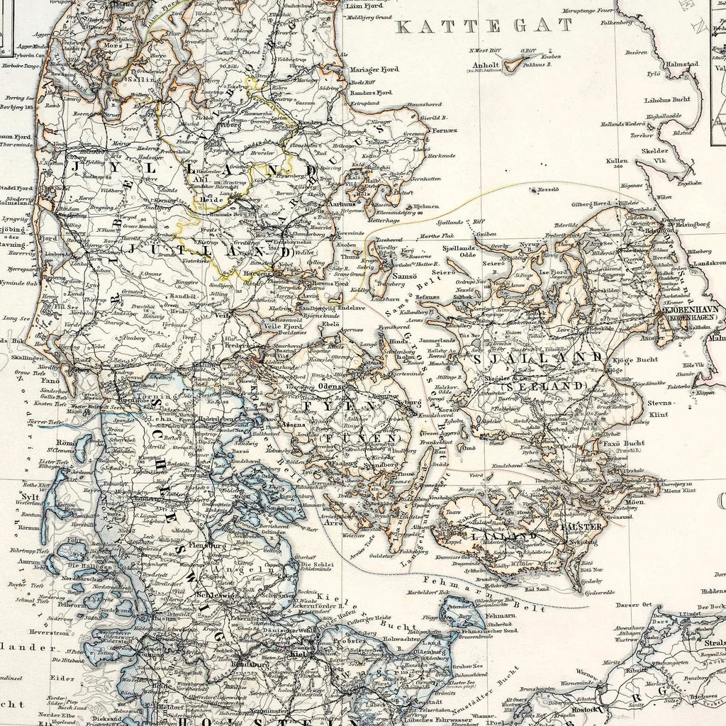 Danmark og kolonierne 1880 - Historisk landkort - 75×62 cm – billede 4
