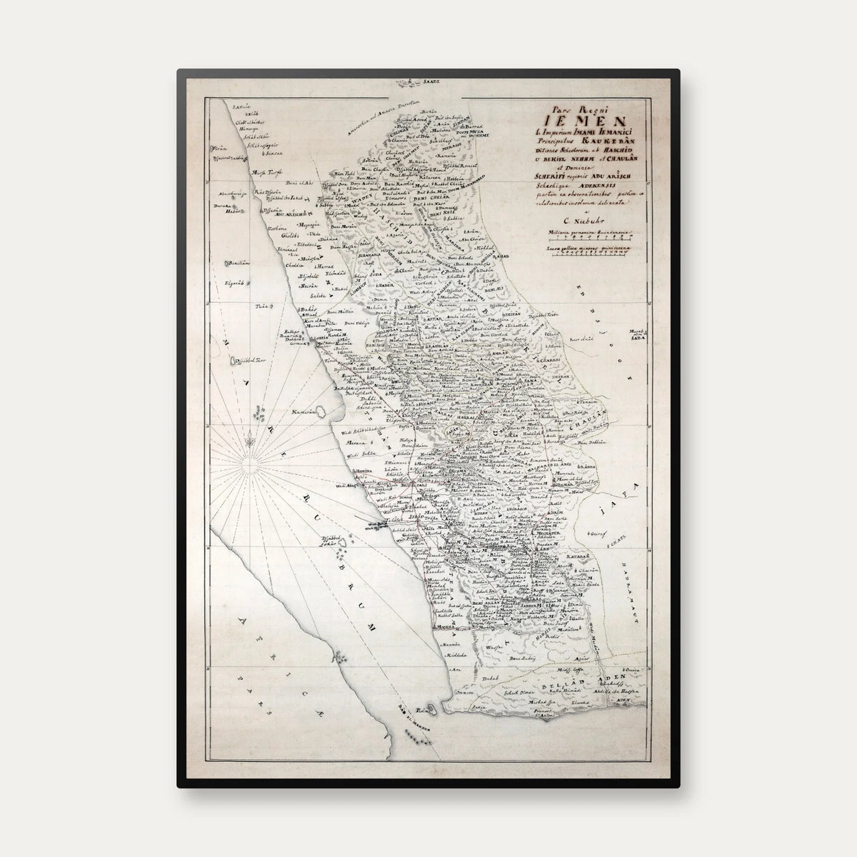 Yemen, Pars Regni Iemen 1767 - Kort – billede 1