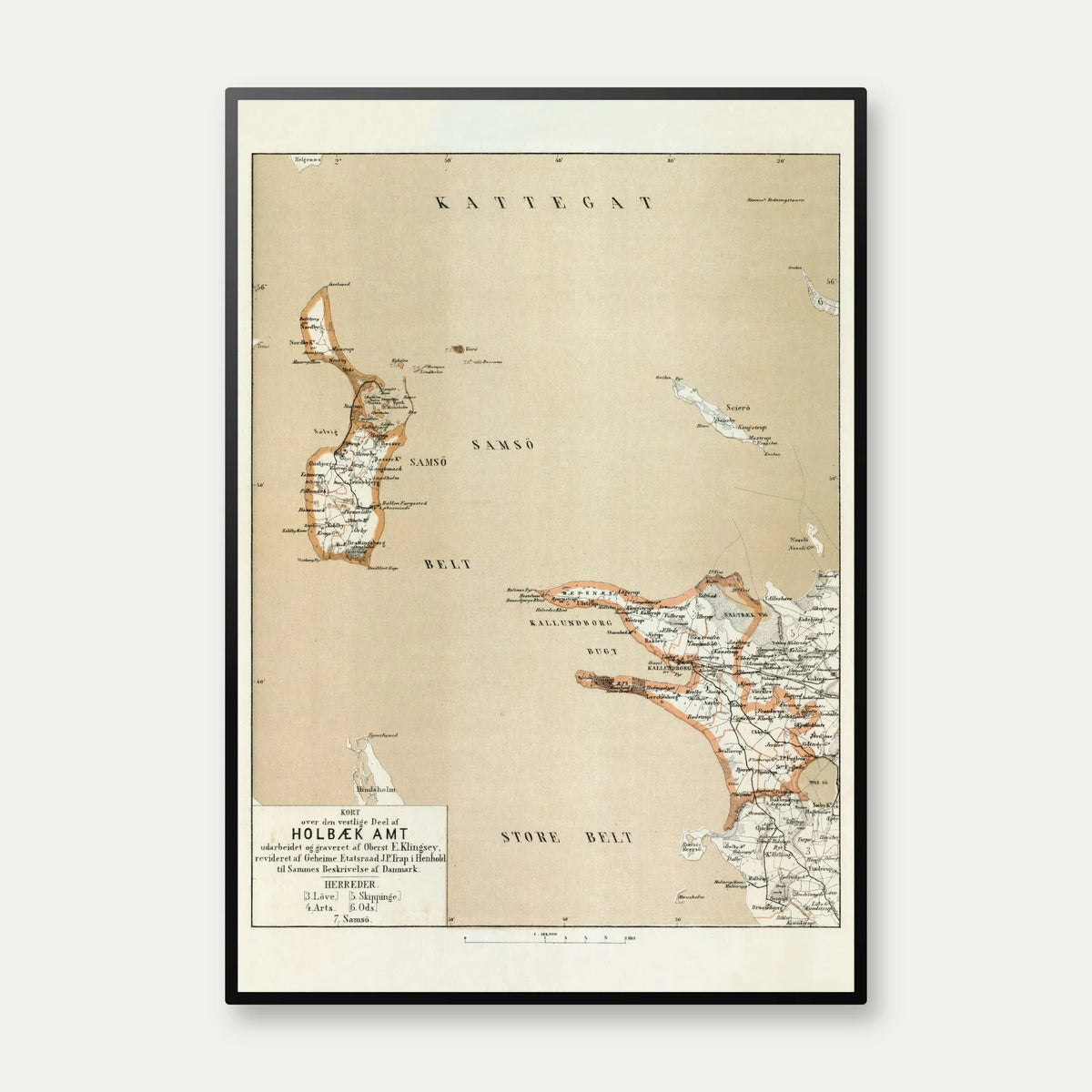 Holbæk Amt vestlige del 1872 - Historisk landkort – billede 1