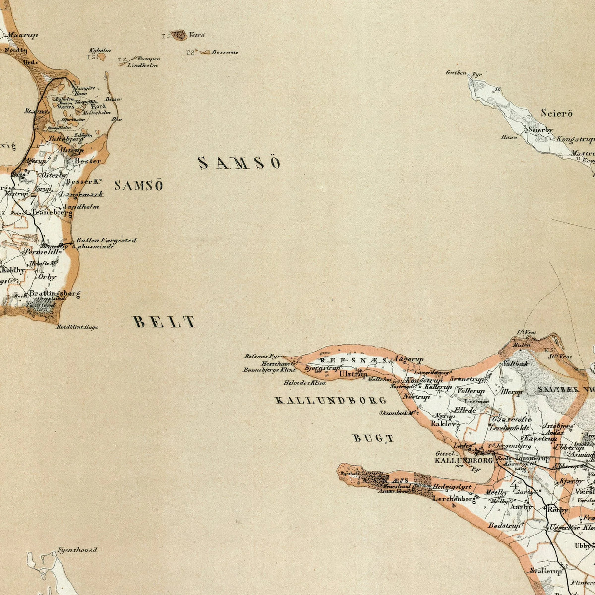 Holbæk Amt vestlige del 1872 - Historisk landkort – billede 4