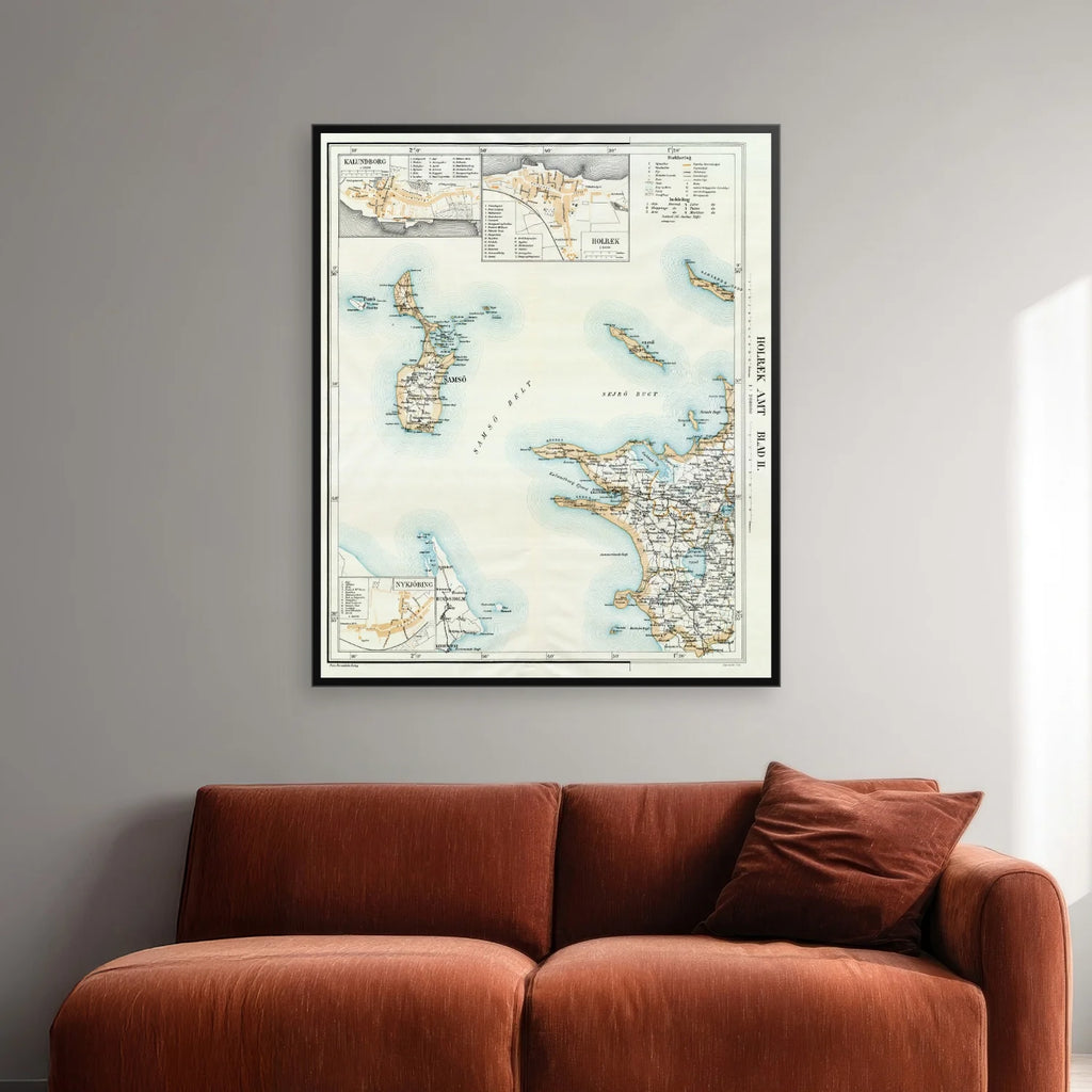 Holbæk Amt 1897-1918 - Historisk landkort - 50×60 cm – billede 2