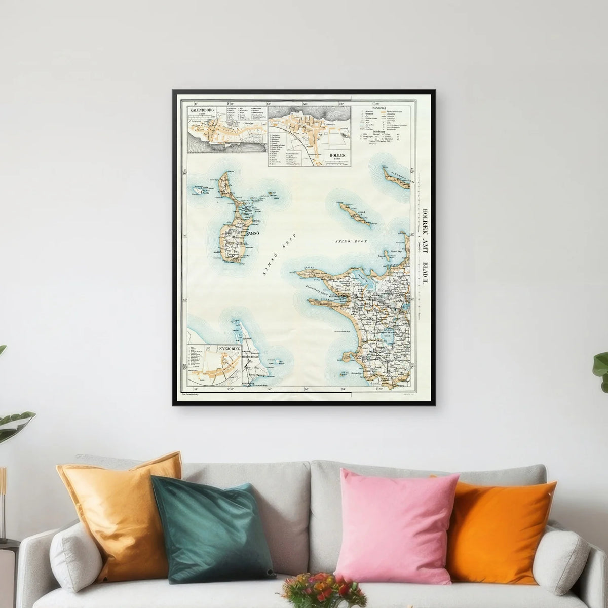 Holbæk Amt 1897-1918 - Historisk landkort - 50×60 cm – billede 3
