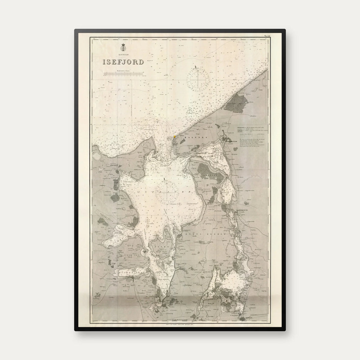 Kattegat og Isefjord 1890 - Historisk søkort – billede 1