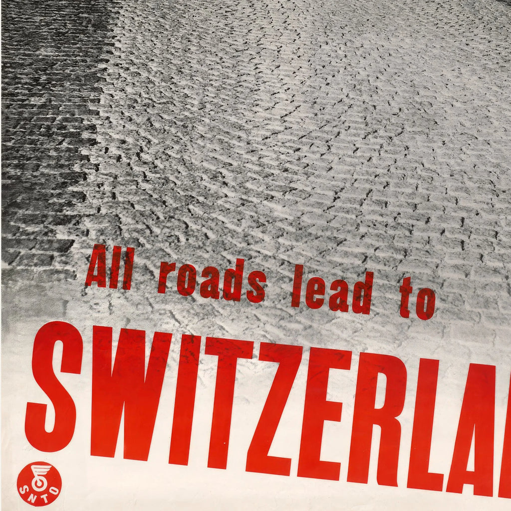All Roads Lead to Switzerland - Vintage rejseplakat - 40×60 cm – billede 4
