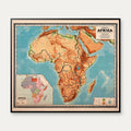 Afrika 1930 - Historisk undervisningskort - 60×70 cm – billede 1