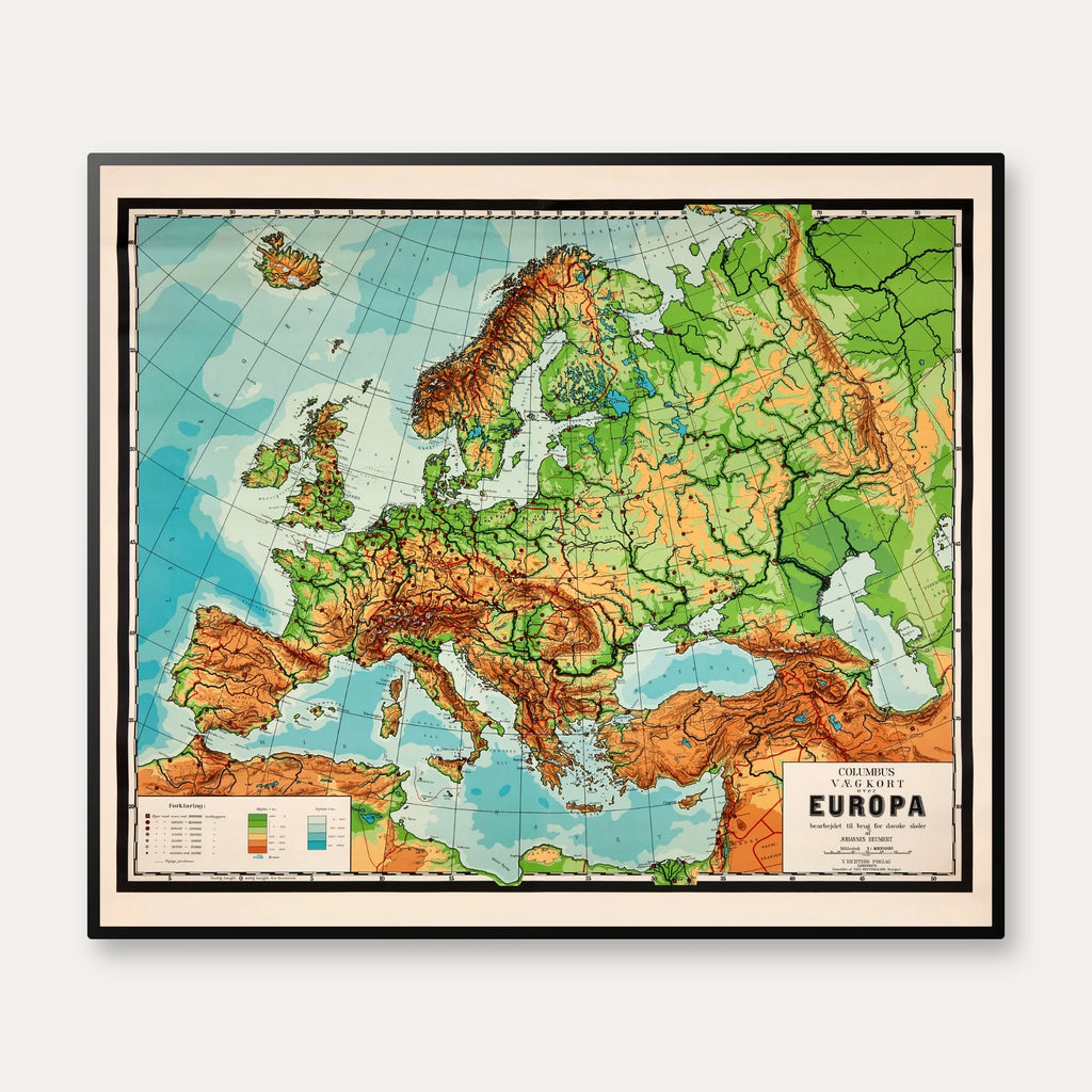 Europa - Historisk undervisningskort - 60×70 cm – billede 1