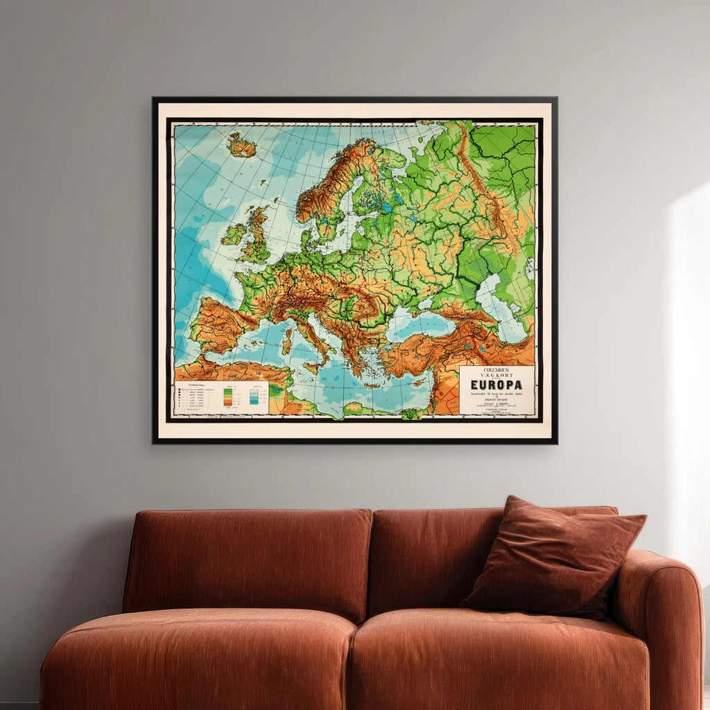 Europa - Historisk undervisningskort - 60×70 cm – billede 2