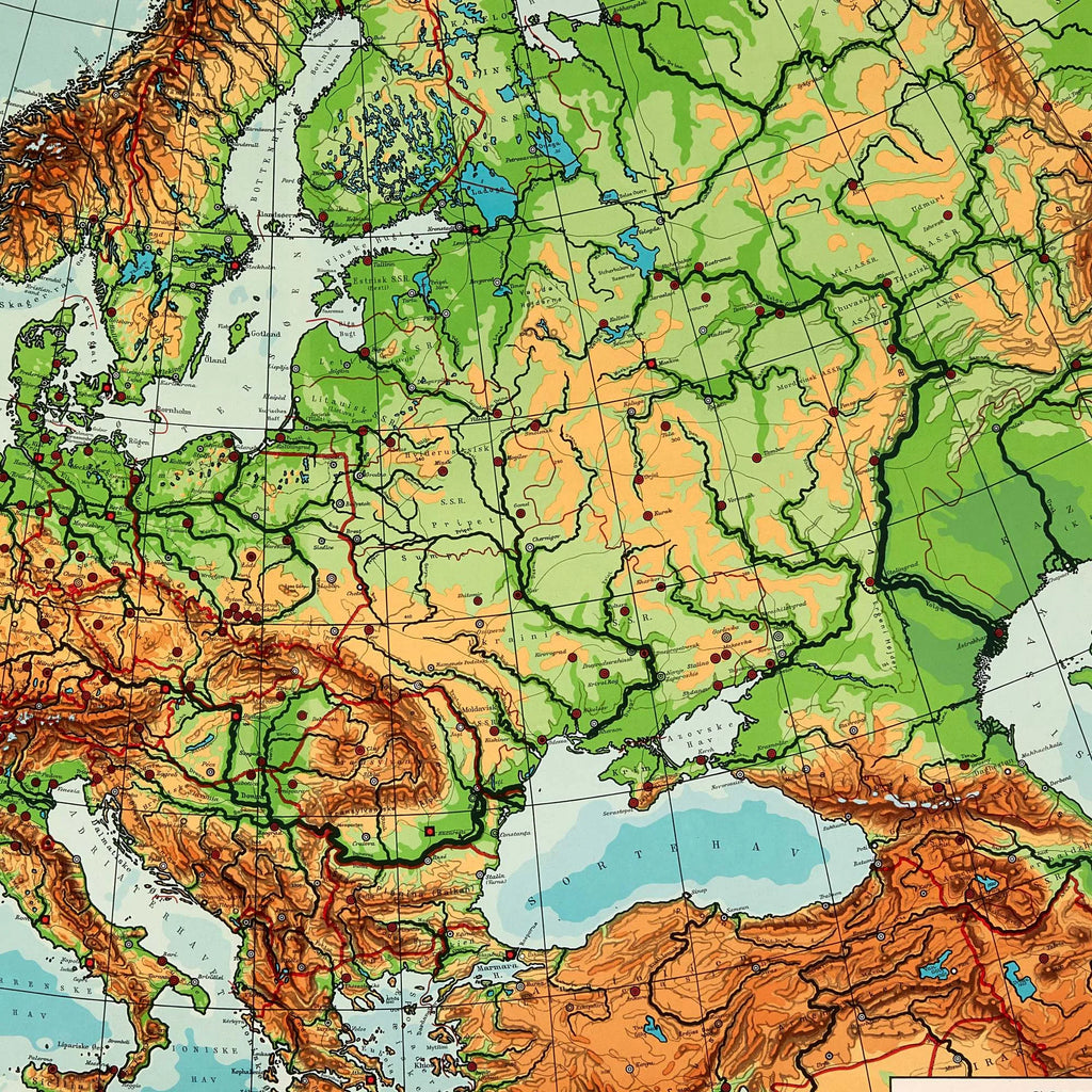 Europa - Historisk undervisningskort - 60×70 cm – billede 4