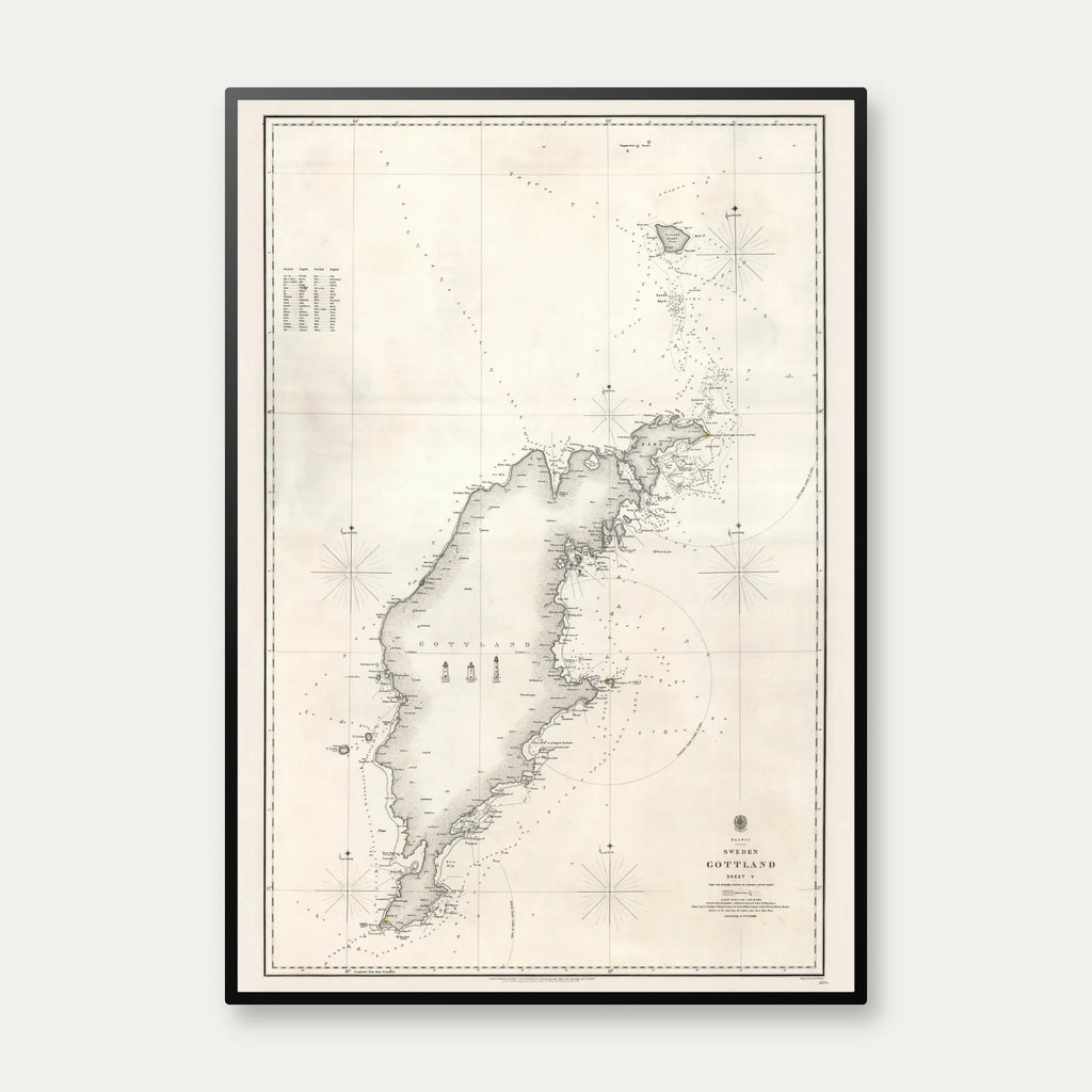 Gotland 1855 - Historisk søkort – billede 1