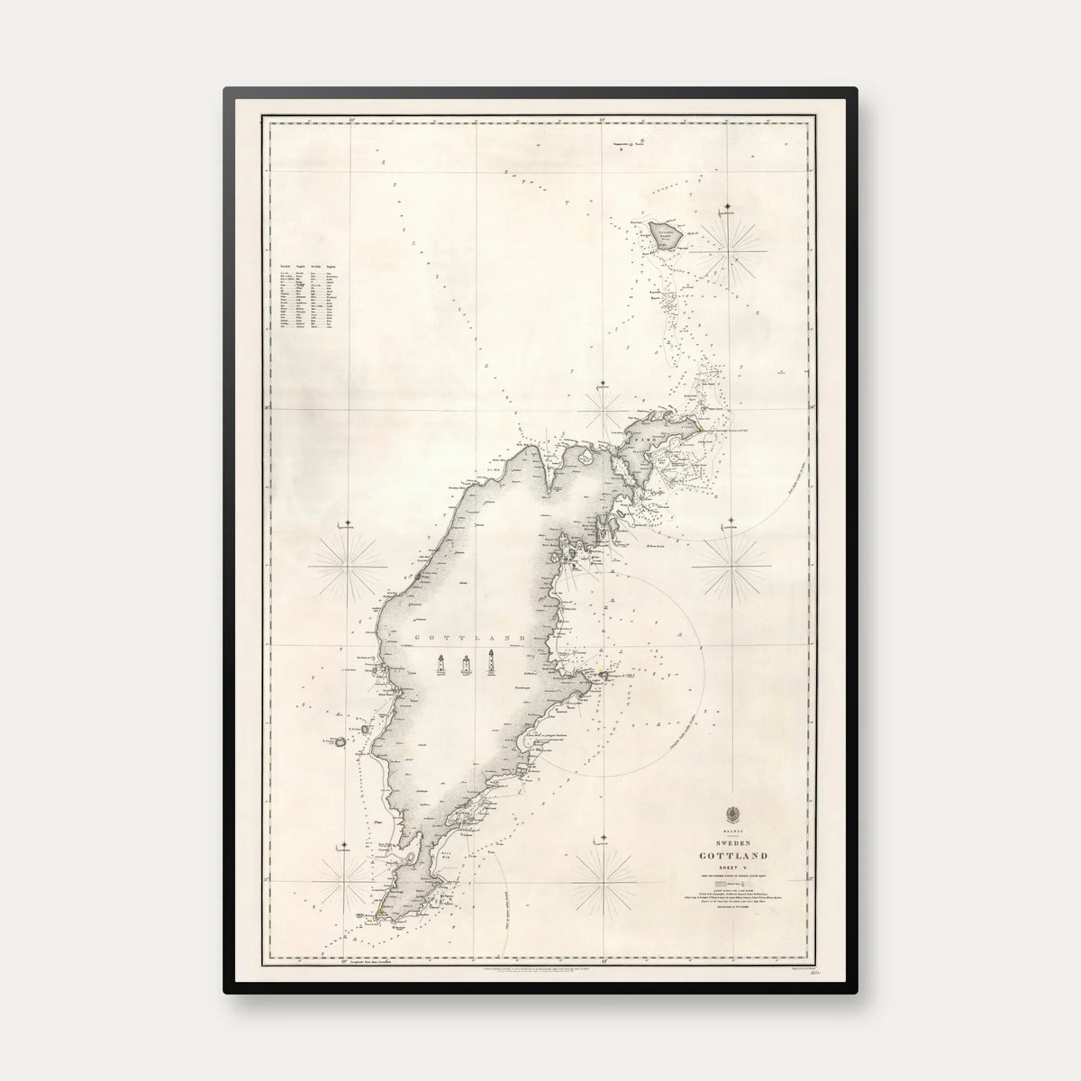 Gotland 1855 - Historisk søkort – billede 1