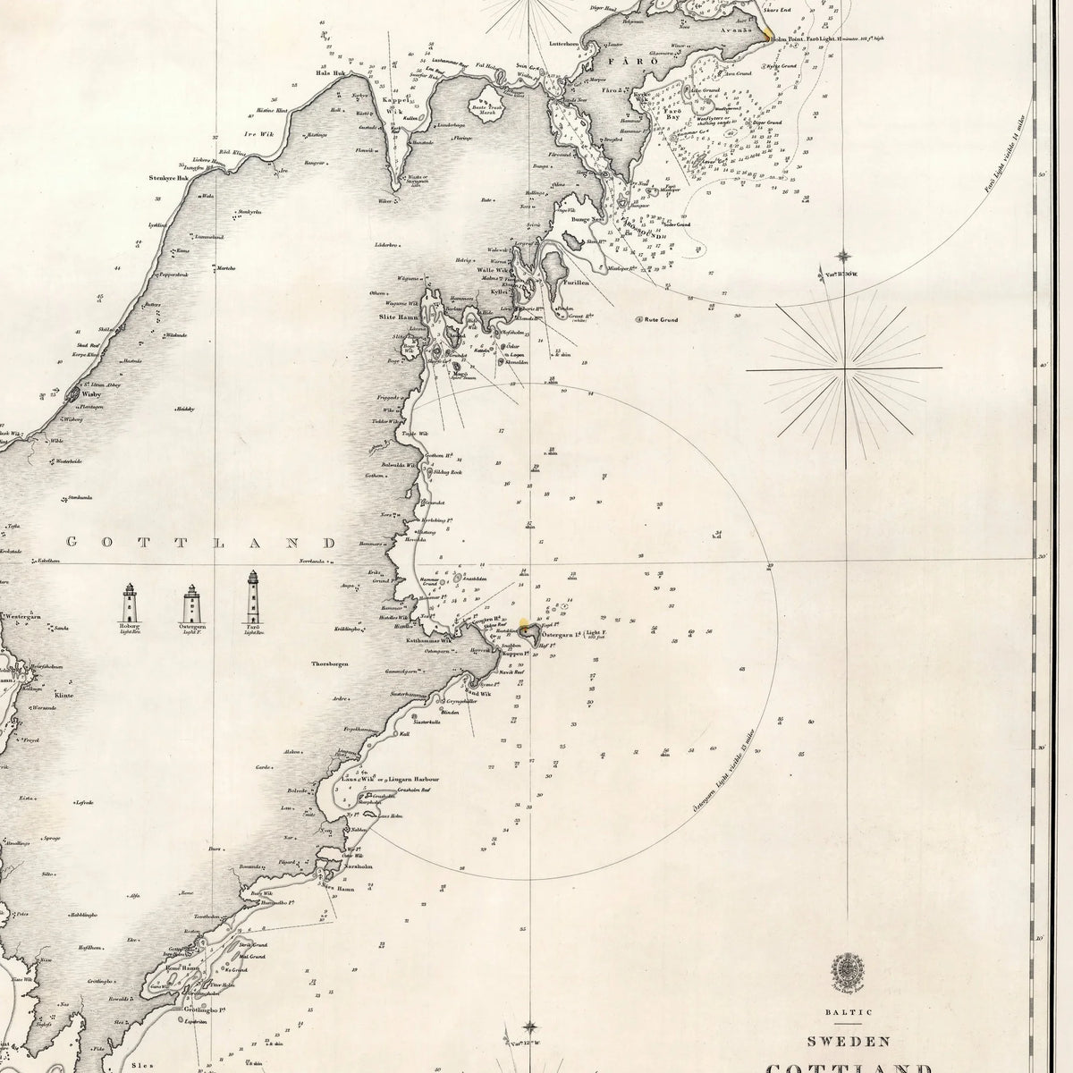 Gotland 1855 - Historisk søkort – billede 4
