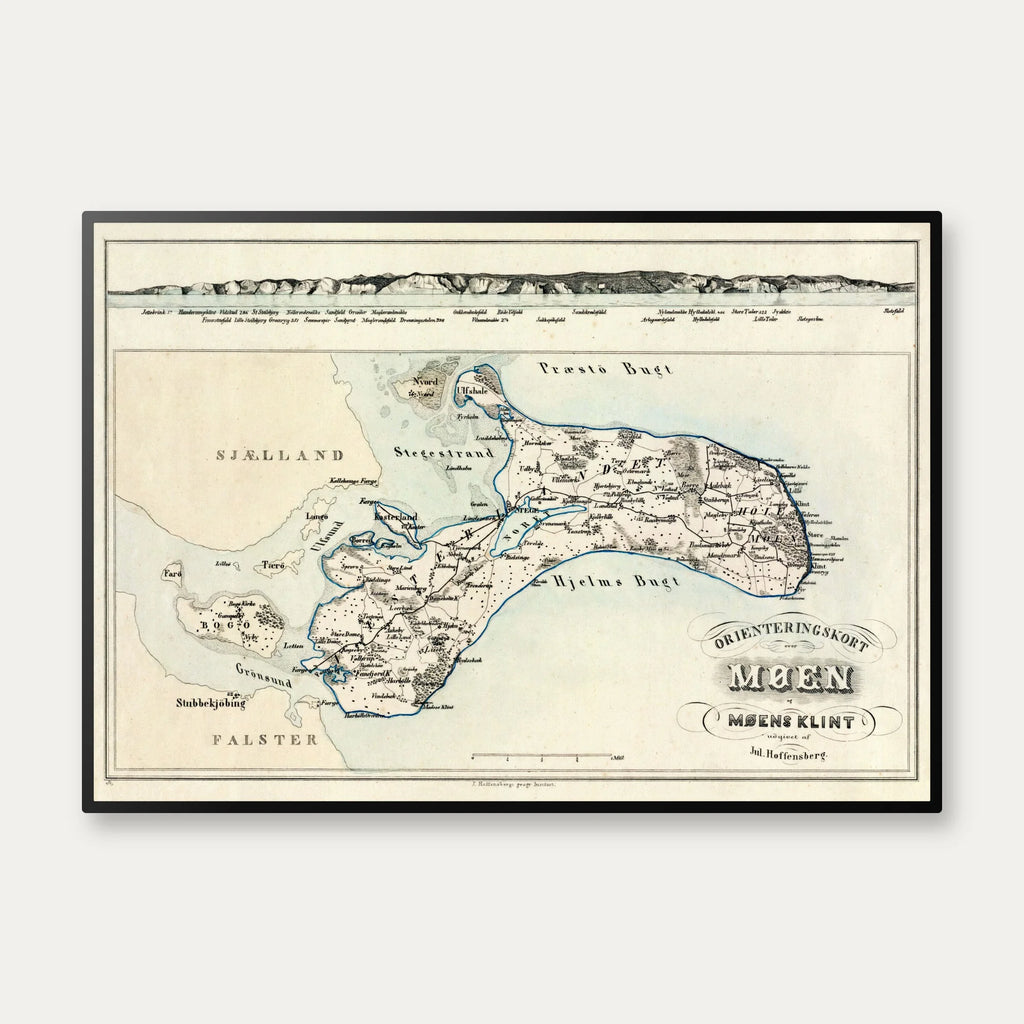 Møn og Møns Klint 1866 - Historisk landkort – billede 1