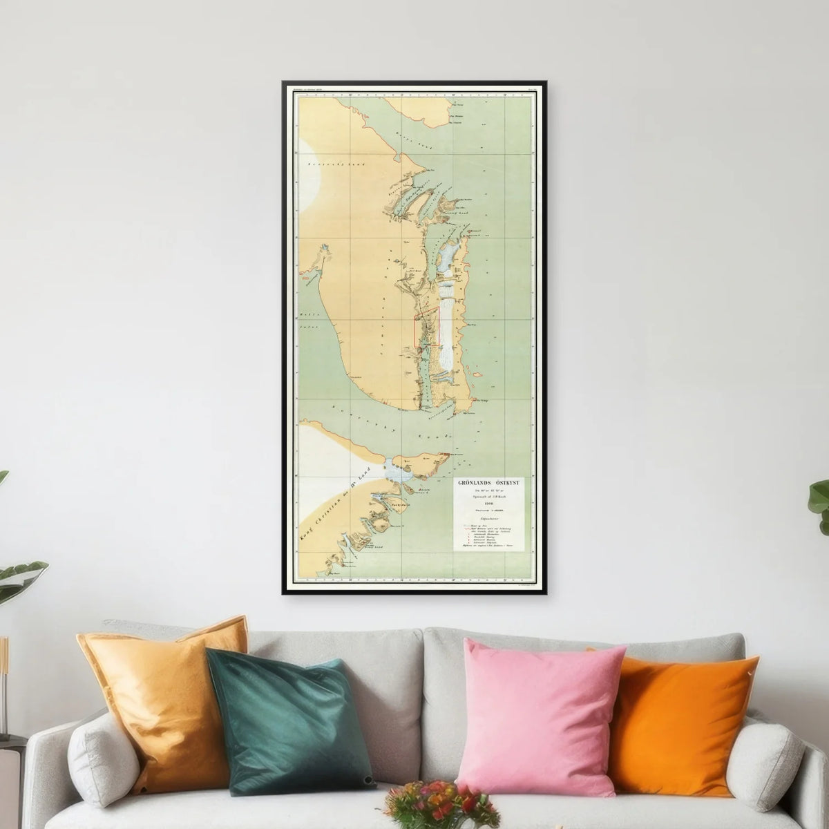 Grønlands østkyst 1902 - Historisk landkort - 60×31 cm – billede 3