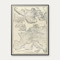 Europas jernbaner 1894 - Historisk kort - 50×67 cm – billede 1