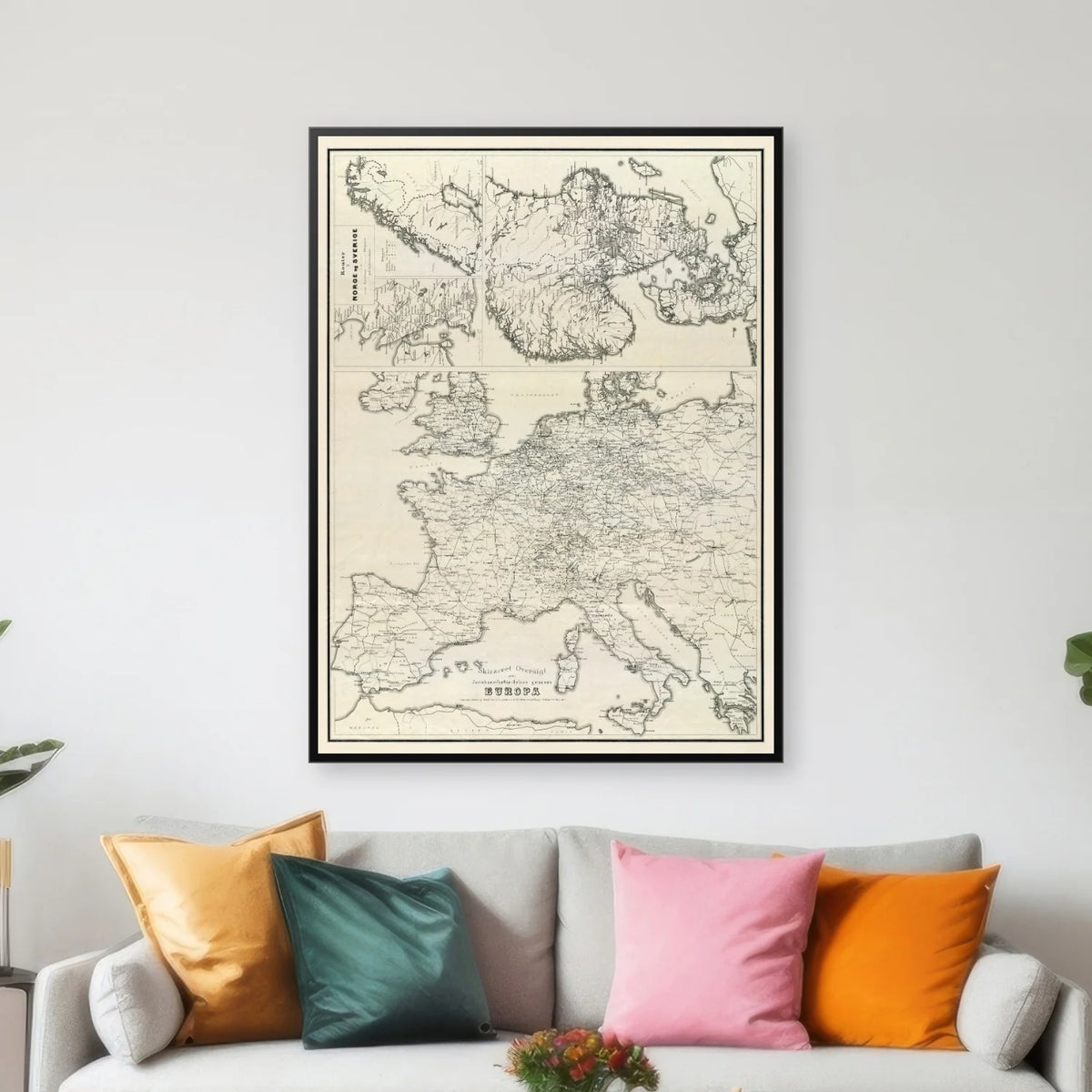 Europas jernbaner 1894 - Historisk kort - 50×67 cm – billede 3