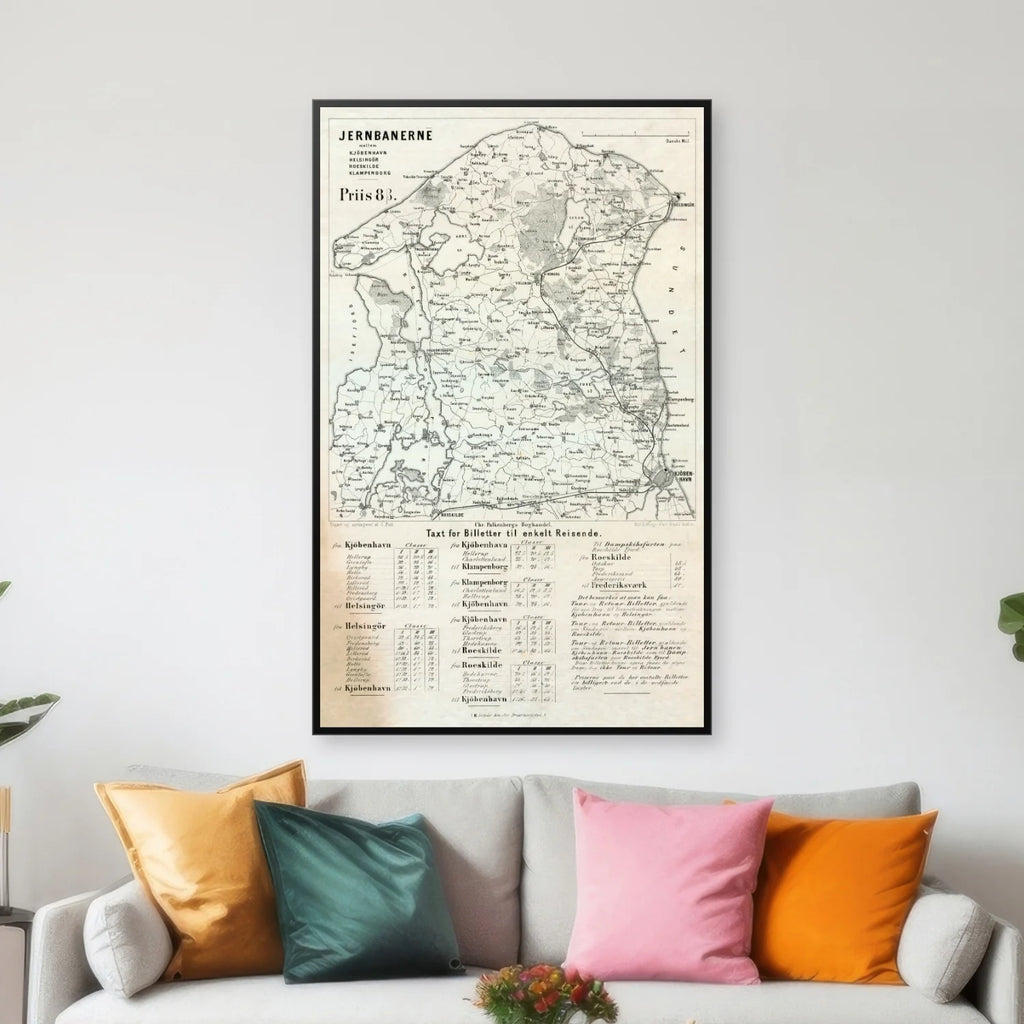 Jernbaner omkring København 1900-1905 - Historisk kort - 44×70 cm – billede 3
