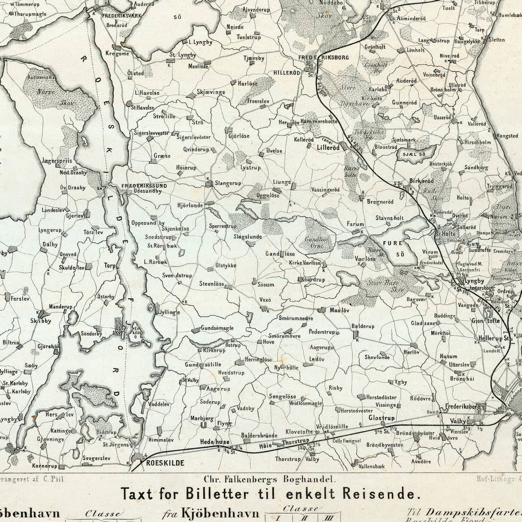 Jernbaner omkring København 1900-1905 - Historisk kort - 44×70 cm – billede 4