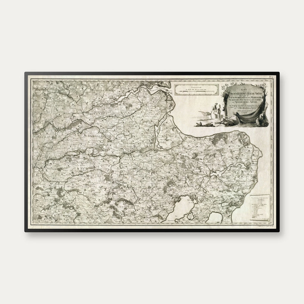 Djursland og Østjylland 1791 - Historisk landkort - 44×70 cm – billede 1