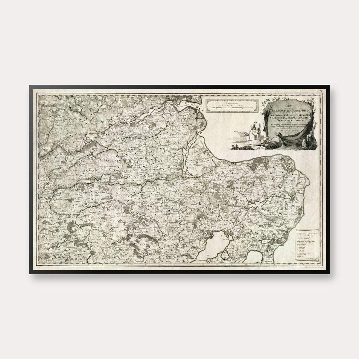 Djursland og Østjylland 1791 - Historisk landkort - 44×70 cm – billede 1