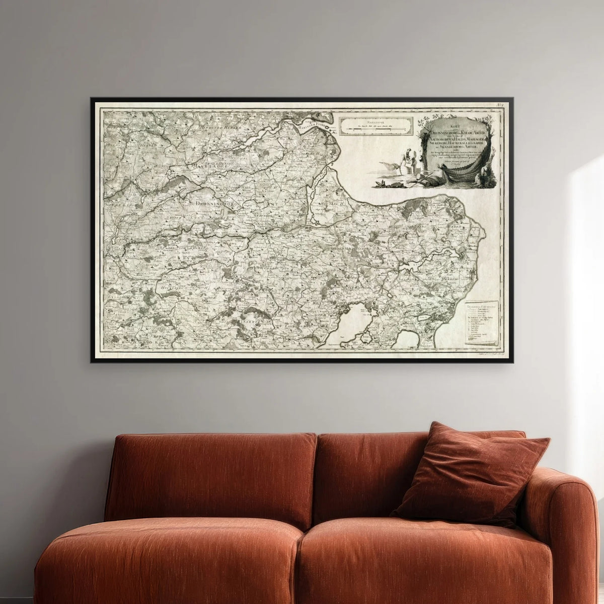 Djursland og Østjylland 1791 - Historisk landkort - 44×70 cm – billede 2