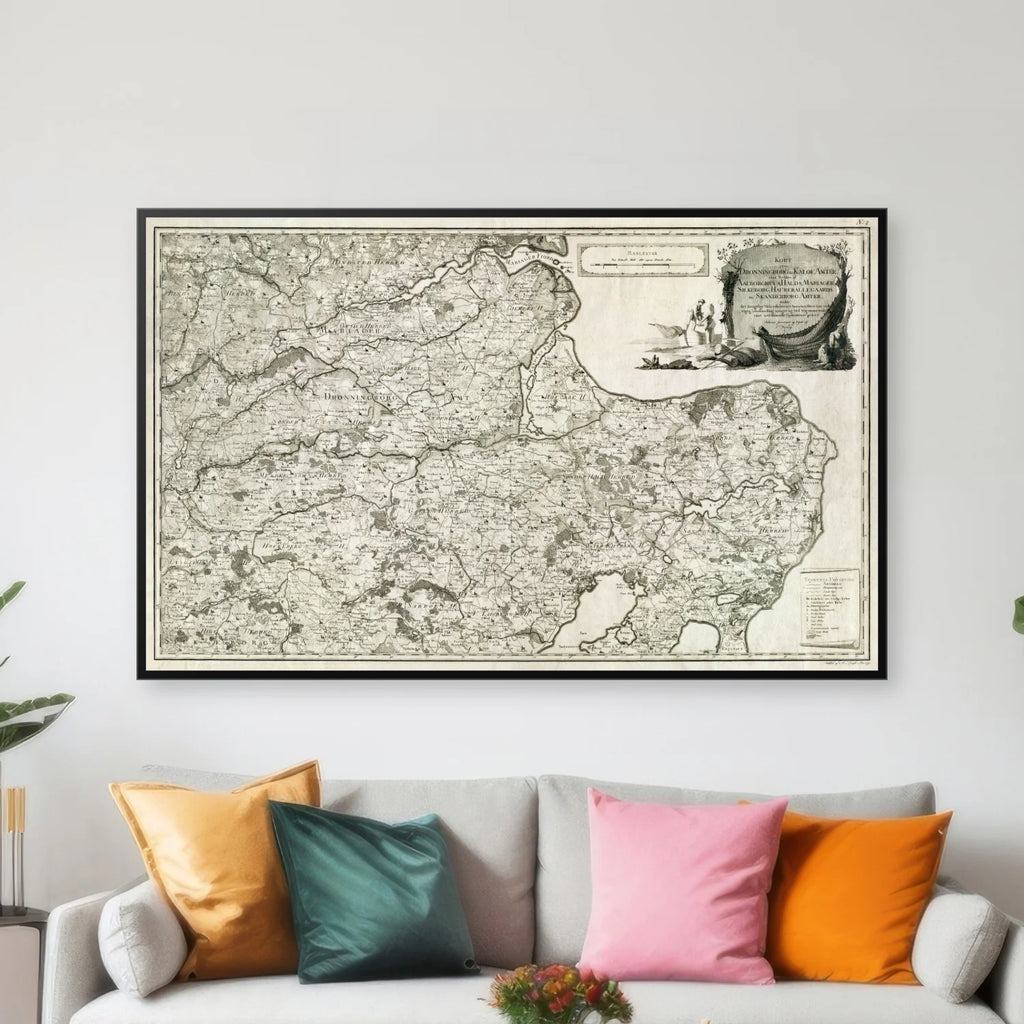 Djursland og Østjylland 1791 - Historisk landkort - 44×70 cm – billede 3