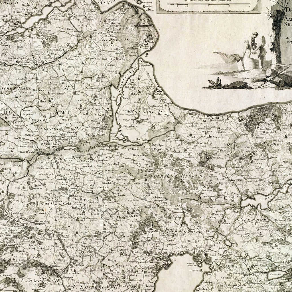 Djursland og Østjylland 1791 - Historisk landkort - 44×70 cm – billede 4