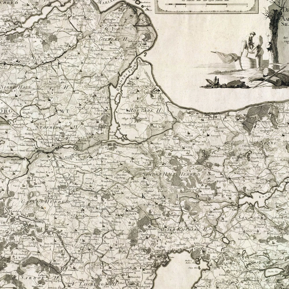 Djursland og Østjylland 1791 - Historisk landkort - 44×70 cm – billede 4