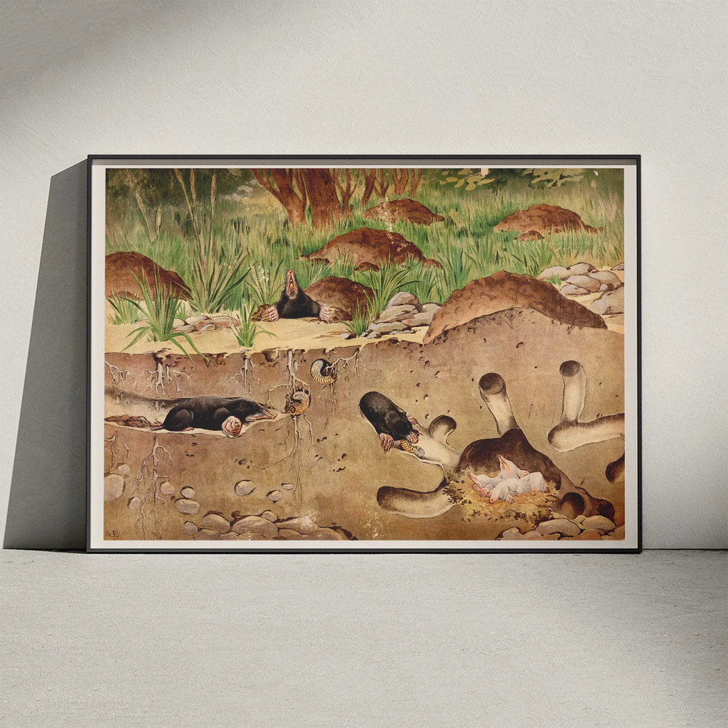 Muldvarp 1910 - Zoologisk planche – billede 3