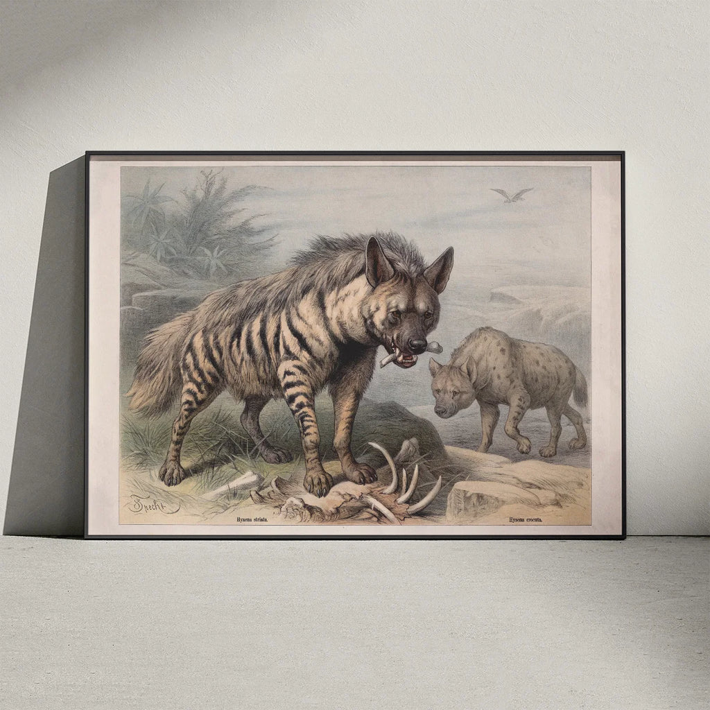Hyæne 1890 - Zoologisk planche – billede 3