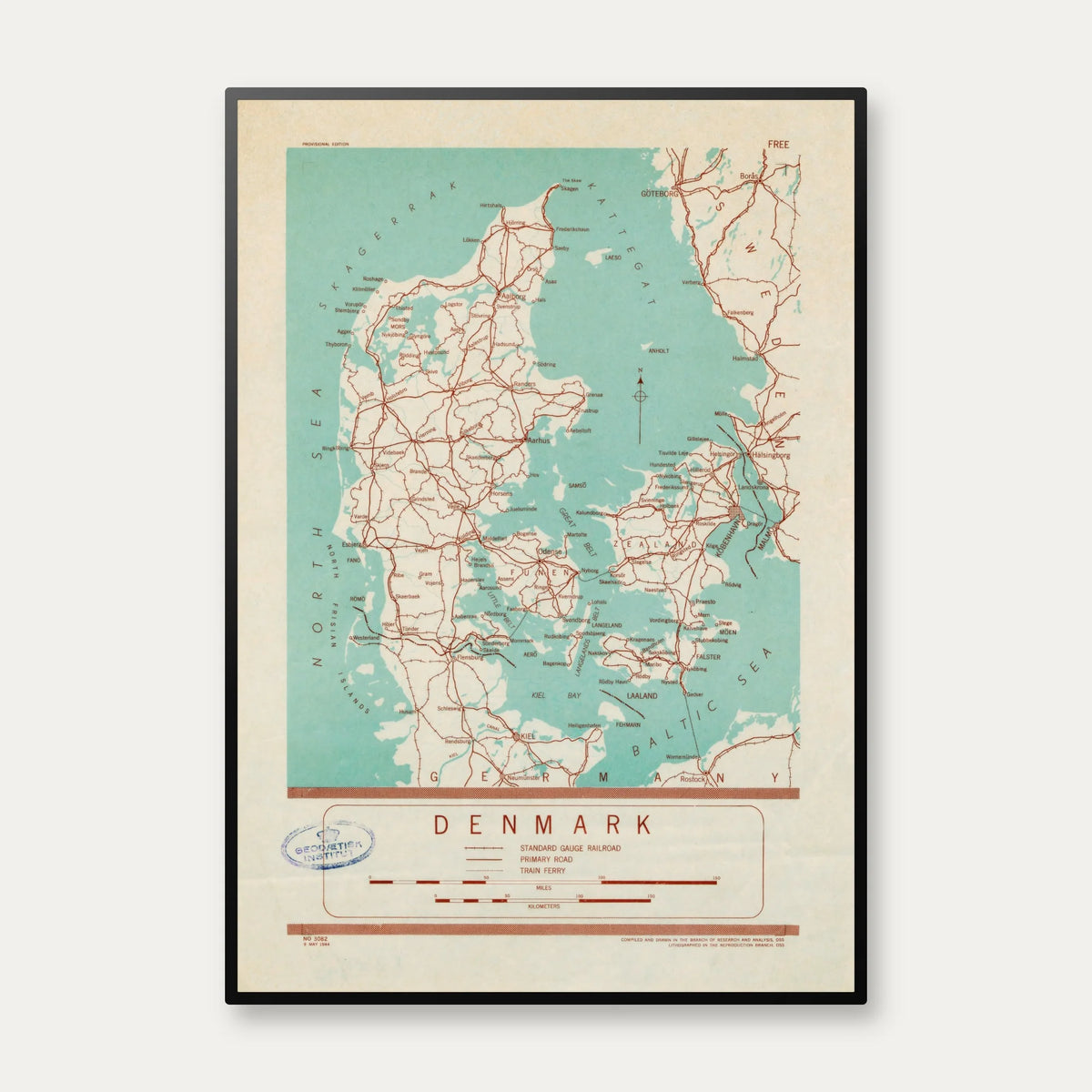 Danmark 1944 - Færger, Tog & Veje – billede 1