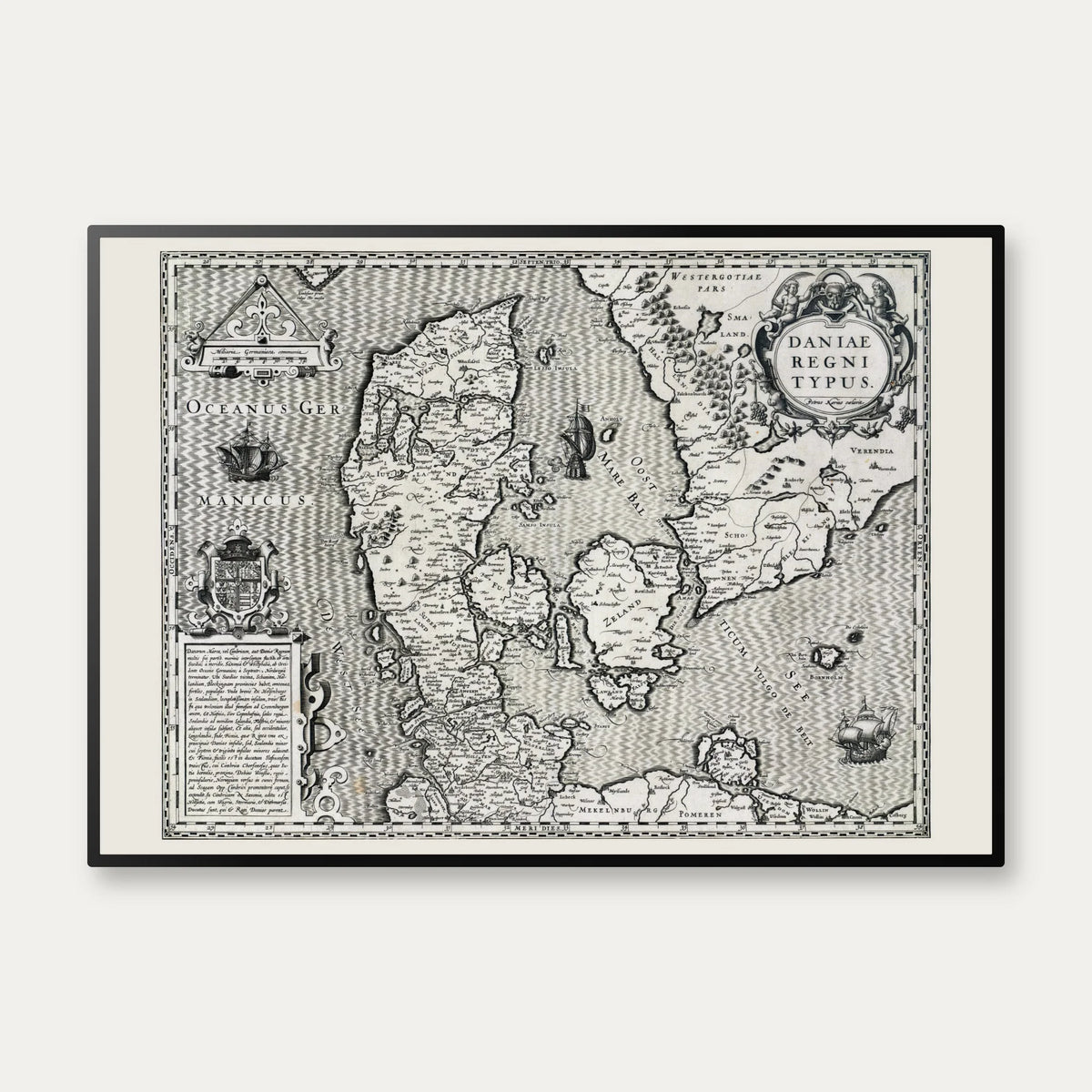 Historisk kort over Danmark 1610 - Daniae regni typus – billede 1