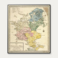 Sjælland og Møn - Historisk landkort - 44×50 cm – billede 1
