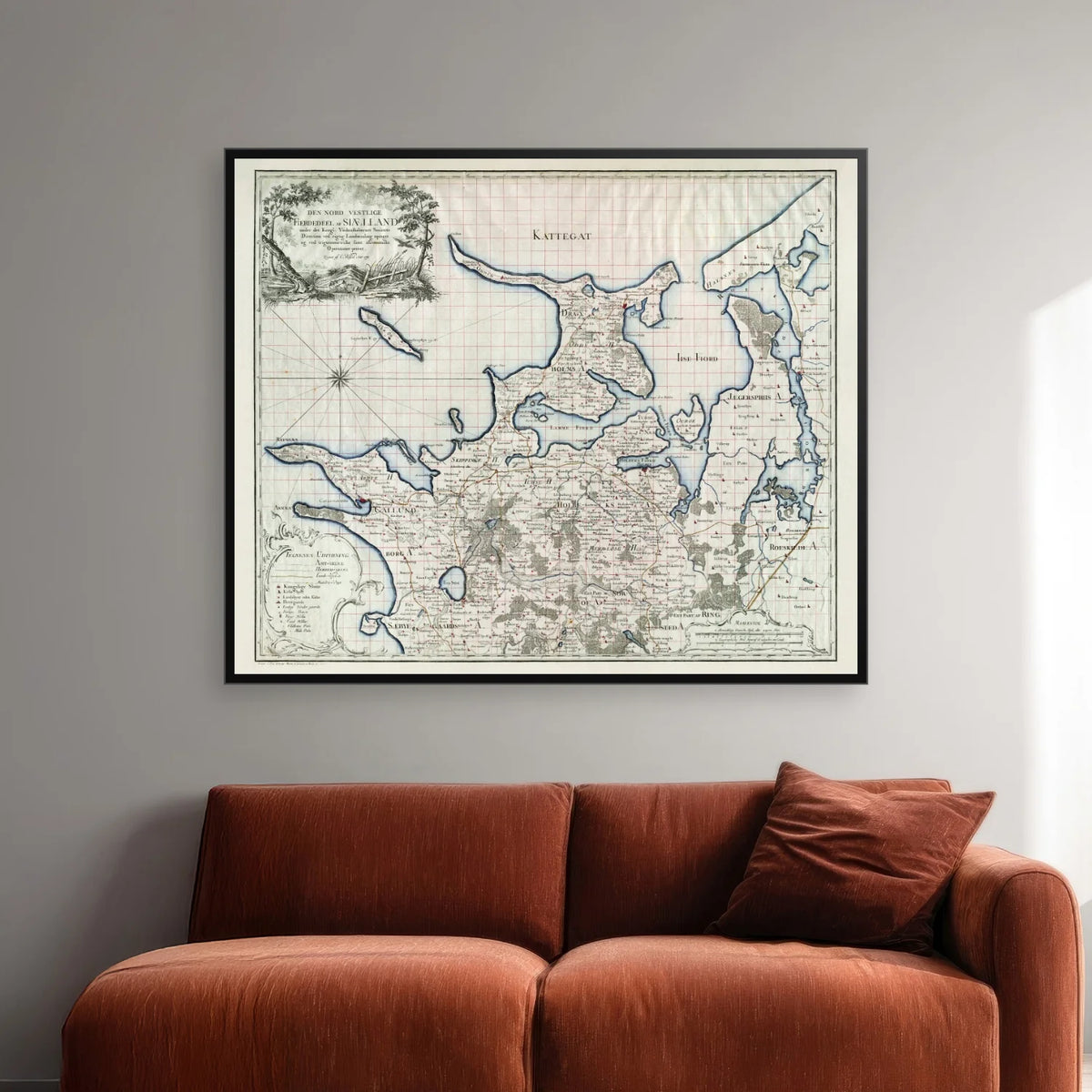 Nordvestlige Sjælland - Videnskabernes Selskab kort - 60×50 cm – billede 2
