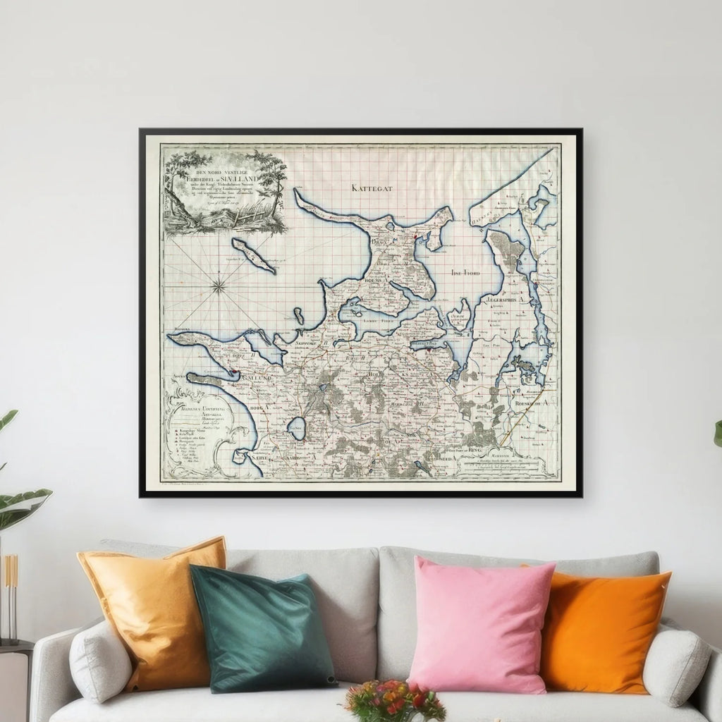 Nordvestlige Sjælland - Videnskabernes Selskab kort - 60×50 cm – billede 3