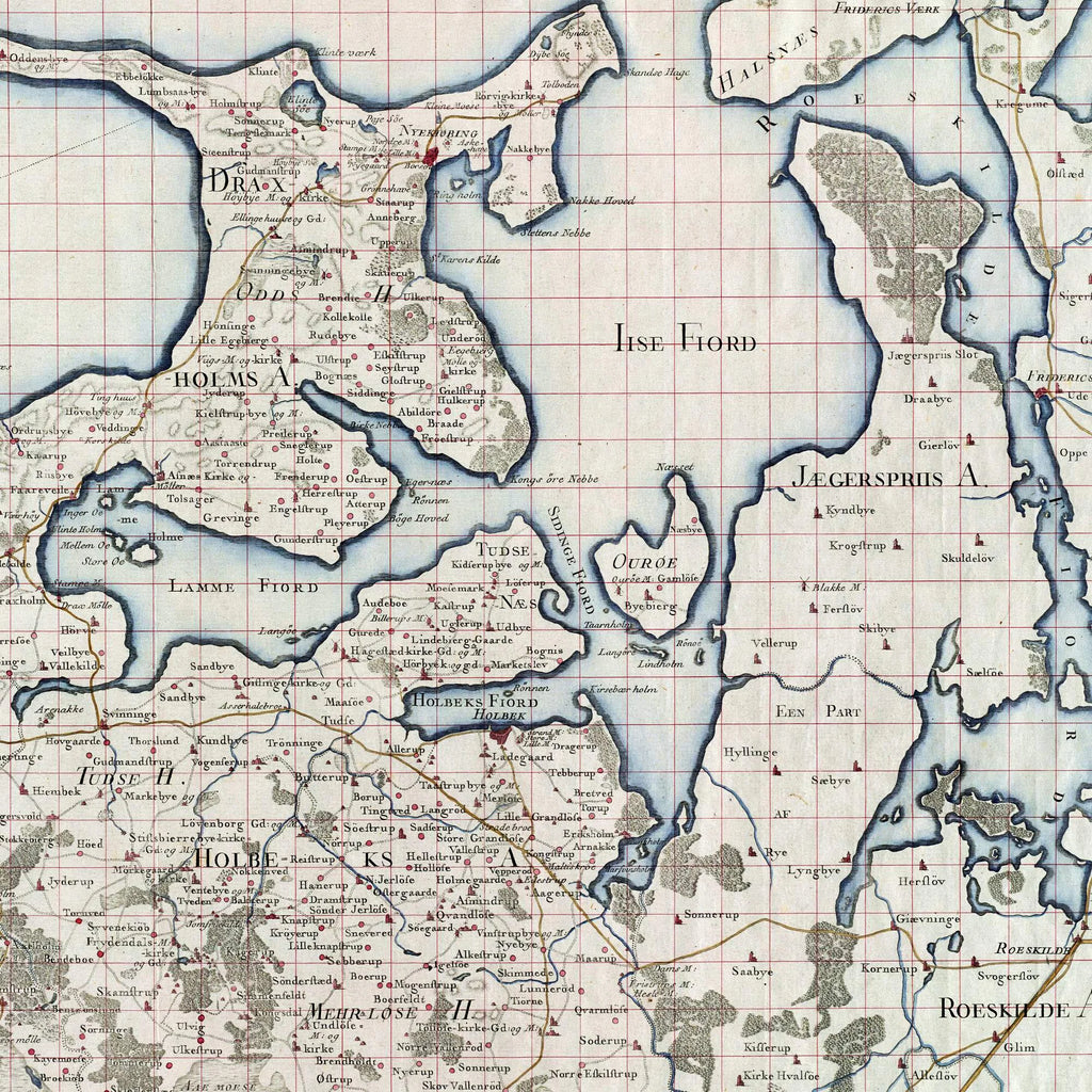 Nordvestlige Sjælland - Videnskabernes Selskab kort - 60×50 cm – billede 4
