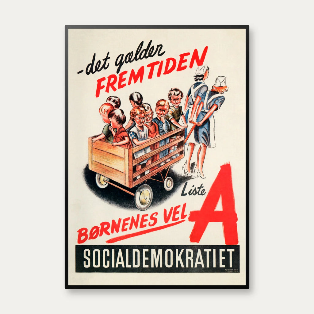 Det gælder fremtiden - Socialdemokratiet valgplakat fra 1946 – billede 1