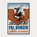Statsslave NEJ - Dansk Retsforbund - Valgplakat