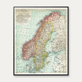 Norge - Historisk landkort - 60×75 cm – billede 1