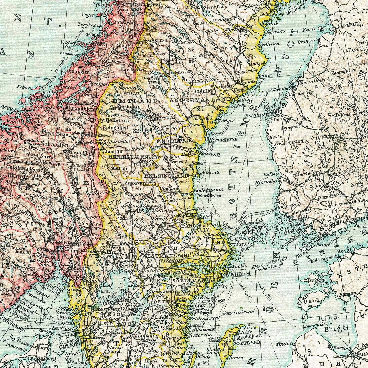 Norge - Historisk landkort - 60×75 cm – billede 4