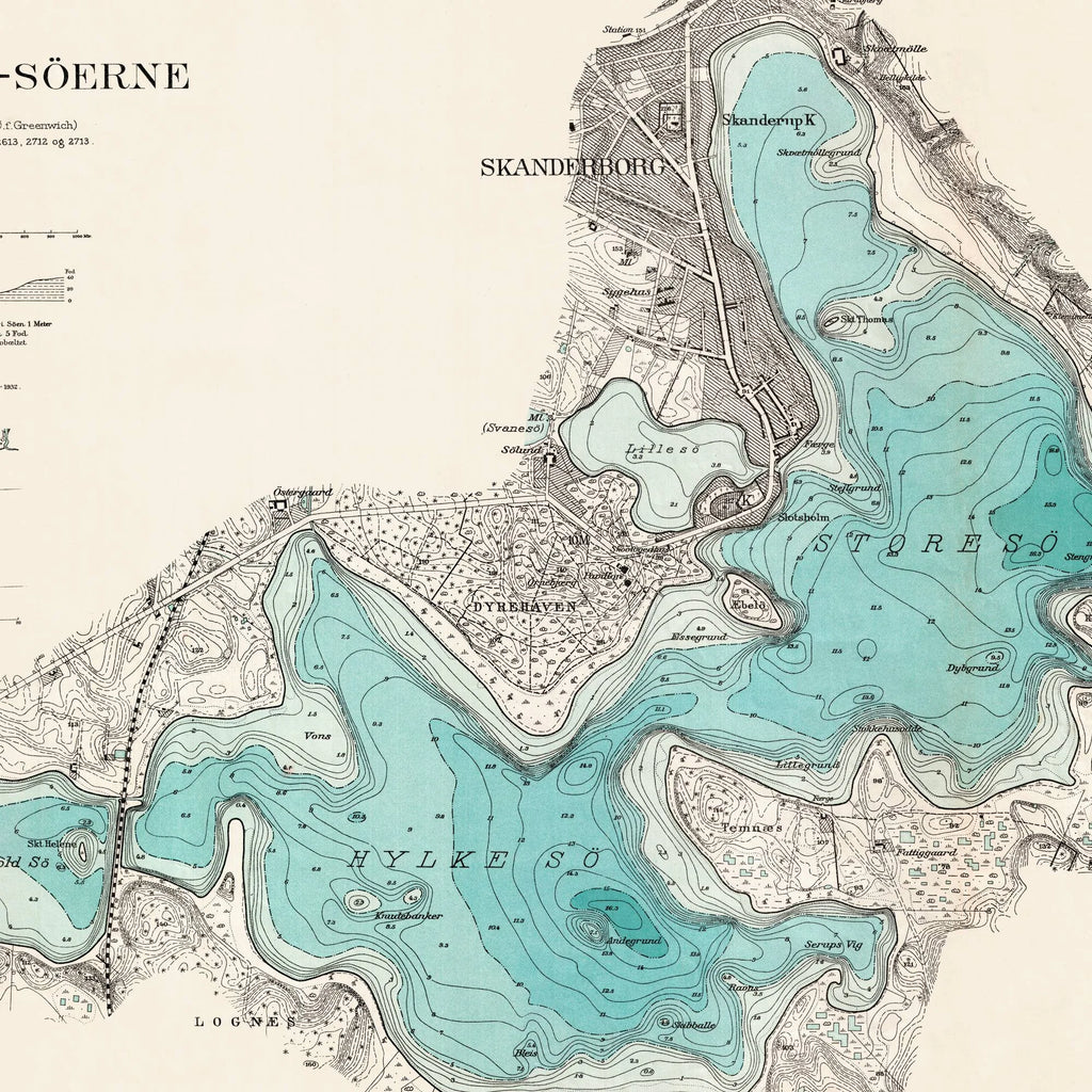 Skanderborg Søerne 1932 - Historisk indsøkort – billede 4