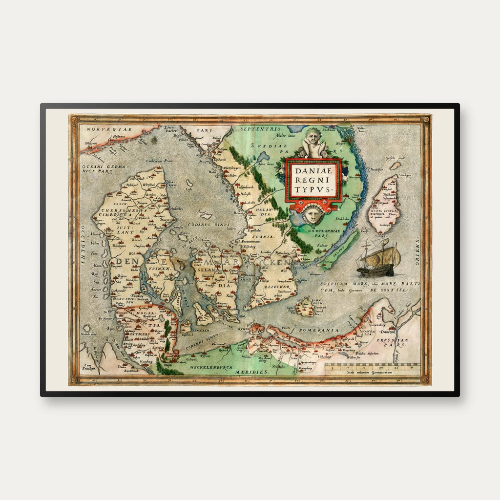 Daniae regni typus 1572 - Ortelius' Danmark – billede 1