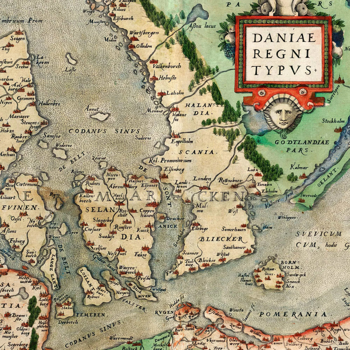 Daniae regni typus 1572 - Ortelius' Danmark – billede 4