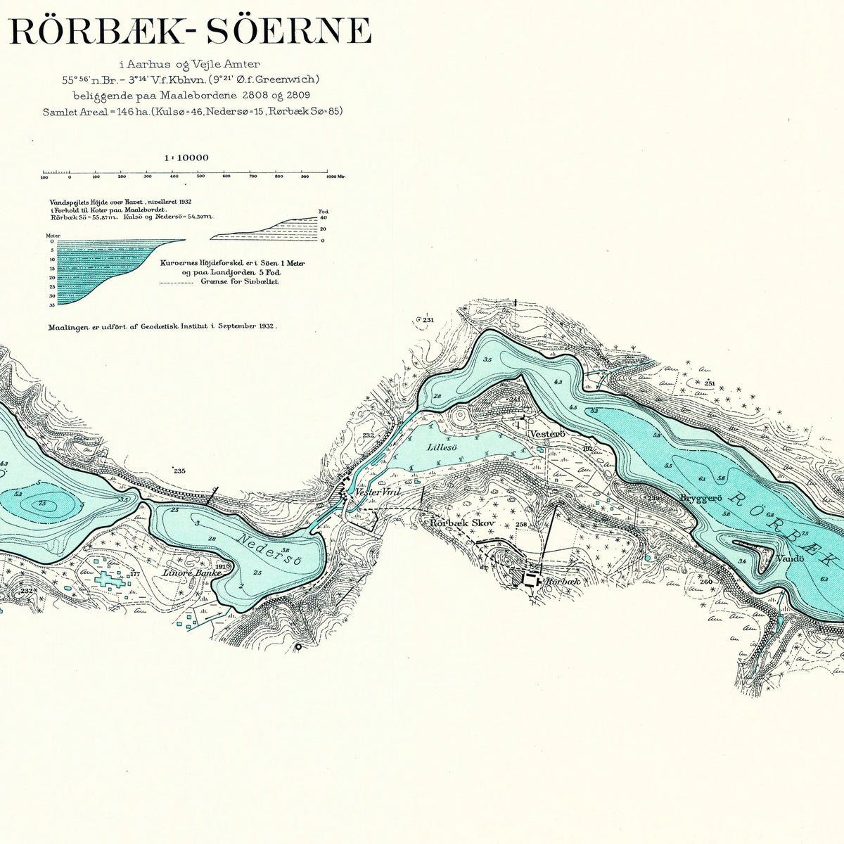 Rørbæk Søerne 1932 - Historisk indsøkort – billede 4