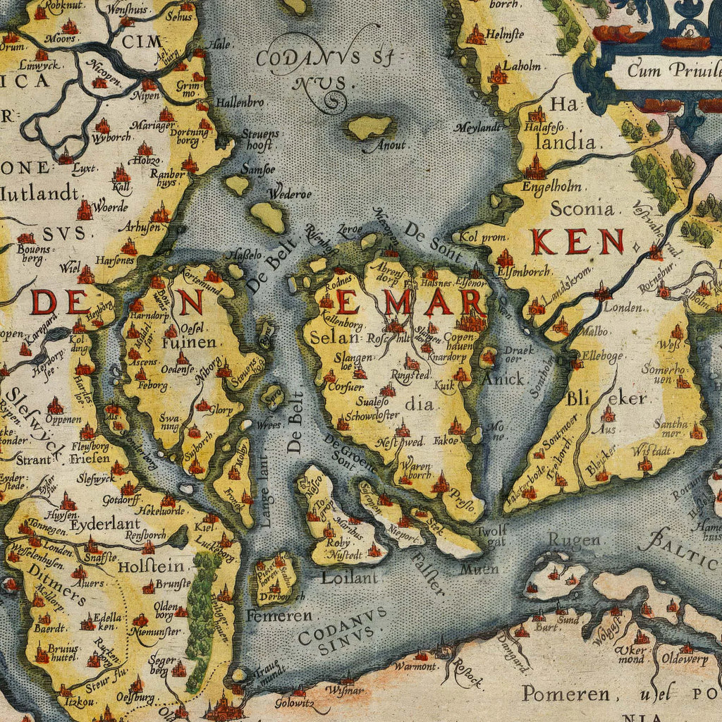 Daniae regni typus 1584 - Ortelius' Danmarkskort – billede 4