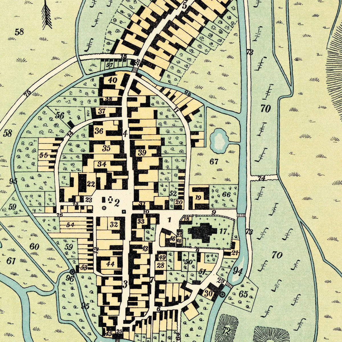 Vejle ca. 1627 - Historisk bykort – billede 4