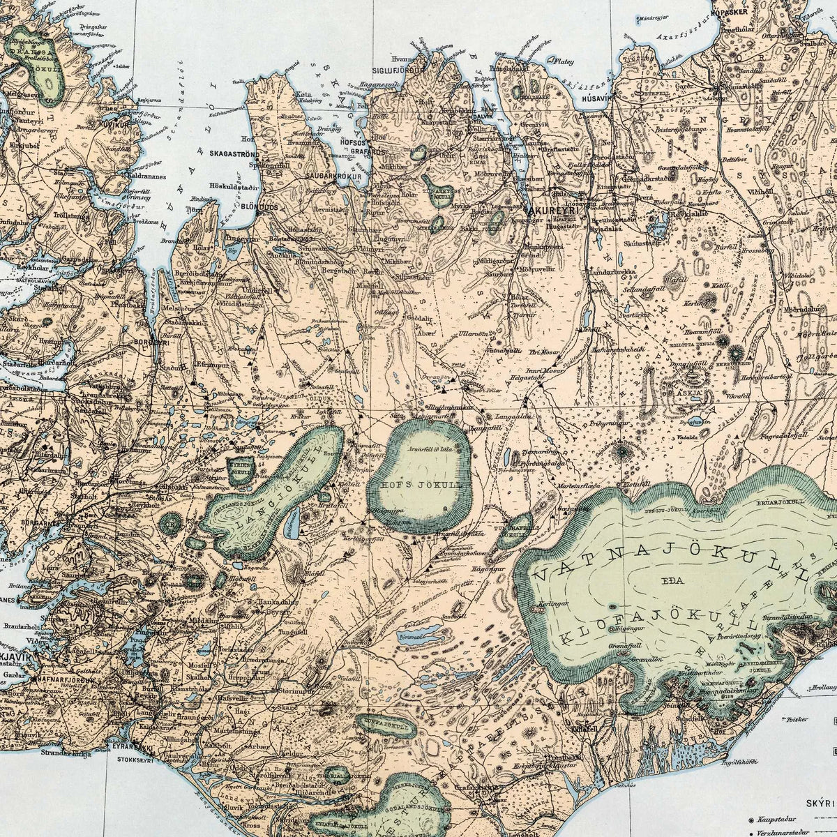 Island 1900 - Daniel Bruun kort – billede 4